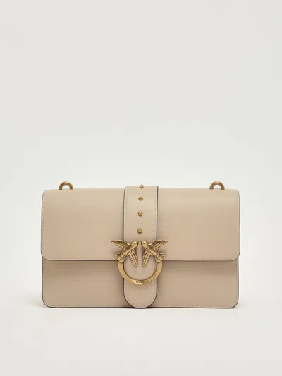 Pinko Love One Classic Clutch In Sand