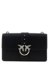 Pinko Rectangular Chain Strap Shoulder Bag With Metal Hardware And Front Embellishment In Black