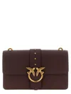 Pinko Love Vitello With Structured Silhouette And Bird Embellishment In Brown