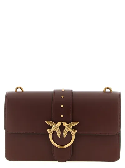 Pinko Love One Classic Crossbody Bags Bordeaux In Burgundy