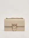 Pinko Love One Classic Dc Shoulder Bag In Beige