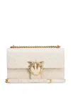 Pinko Love One Classic Leather Crossbody Bag In White