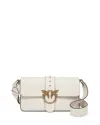 Pinko Love One Classic Leather Shoulder Bag In White