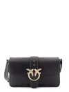 Pinko Love One Classic Leather Shoulder Bag In Black