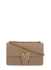 Pinko Love One Classic Logo Plaque Shoulder Bag In Beige