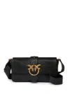 Pinko Borsa A Spalla Love Bag Grande In Pelle Nero/antique Gold