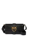 Pinko Borsa A Spalla Love Bag Grande In Pelle Nero/antique Gold In Black