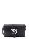 Pinko Love One Classic Leather Shoulder Bag In Black