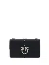 Pinko Rectangular Chain Strap Shoulder Bag With Metal Hardware And Front Embellishment In Nero