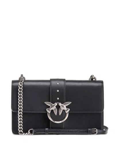 Pinko Love Bag One Medium Handbag In Leather In Black
