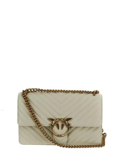 Pinko Love One Classic Shoulder Bag In Q White