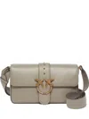 Pinko White Leather Medium Love Bag Slouchy In Sand