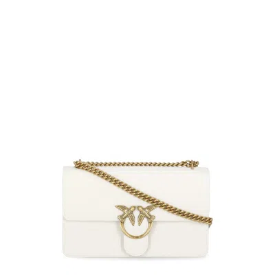 Pinko Love One Classic Shoulder Bag In White