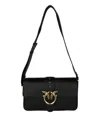 Pinko Mini Love Bag Slouchy Shoulder Bag In Leather With Two Straps In Black