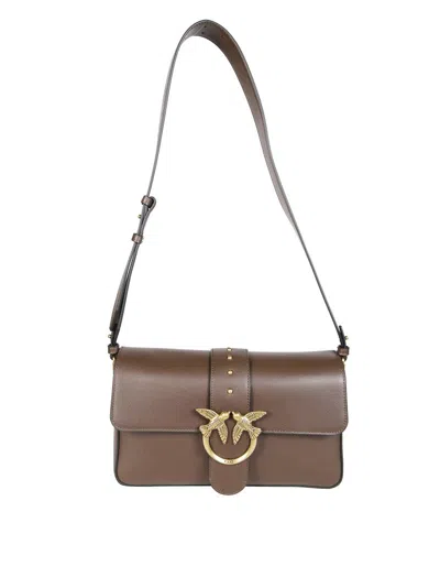 Pinko Love One Classic Slouchy Shoulder Bag In Brown