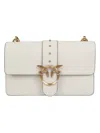 Pinko Love One Classic Smooth Rectangular Shoulder Bag In White