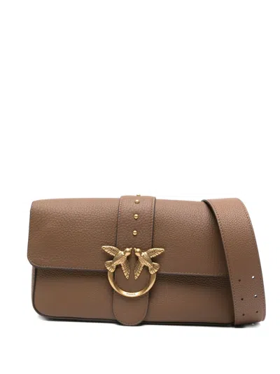 Pinko Love One Cross Body Bag In Brown