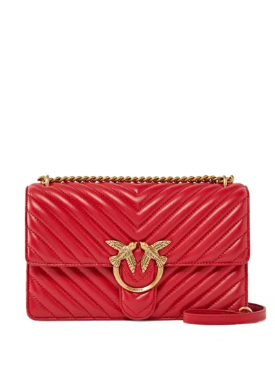 Pinko Love One Cross Body Bag In Red