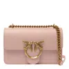Pinko Light Beige Love One Mini Shoulder Bag In Pink