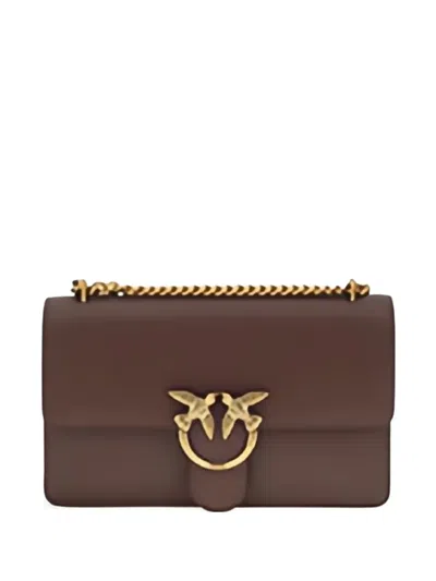 Pinko Love One Flap Shoulder Bag In Brown