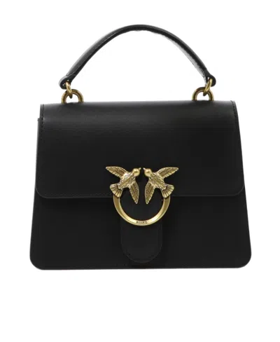 Pinko Love One Fold-over Tote Bag In Black