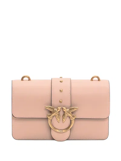 Pinko Love One Leather Crossbody Bag In Pink