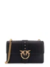 Pinko Love One Leather Shoulder Bag In Black