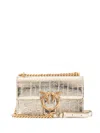Pinko Love One Leather Shoulder Bag In Gold