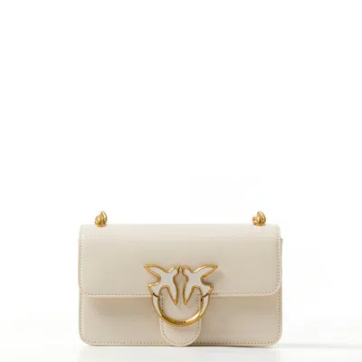 Pinko Mini Love One Shoulder Bag In White