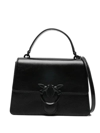 Pinko Love One Logo-plaque Tote Bag In Black