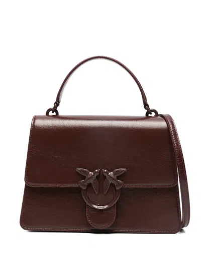 Pinko Love One Logo-plaque Tote Bag In Red