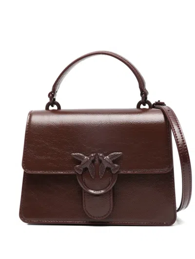 Pinko Love One Logo-plaque Tote Bag In Red