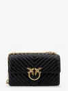 Pinko Love One Mini Matelassé Leather Shoulder Bag In Black