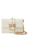 Pinko Love One Micro Crossbody In White/antique Gold