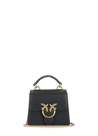 Pinko Love One Micro Handbag In Black