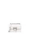 Pinko Love One Mini Bag In Bianco Seta-old Silver