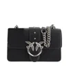 Pinko Structured Black Shoulder Bag With Circular Embellishments In Black