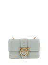 Pinko Small Love One Stud-embellished Shoulder Bag In Gray