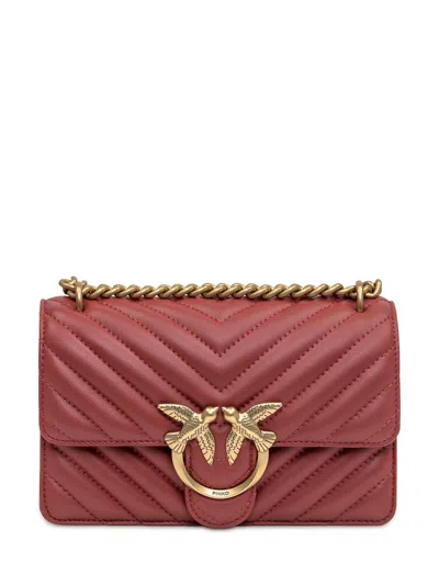 Pinko Love One Mini Bag In Ocra Rosso