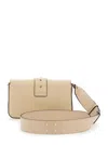 Pinko 'love One Mini' Beige Handbag With Love Birds Metallic Plaque On The Front In Beige