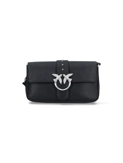 Pinko "love One" Mini Biker Bag In Black