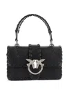 Pinko Mini Bag With Woven Design And Top Handle In Black