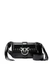 Pinko Slouchy Love Bag Soft Handbag With Fringes And Shoulder Strap In Black