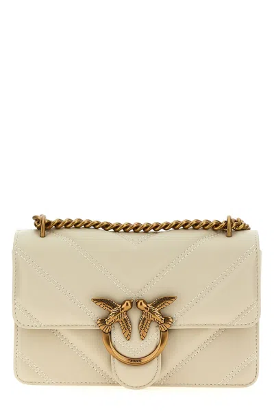 Pinko 'love One  Mini' Crossbody Bag In White