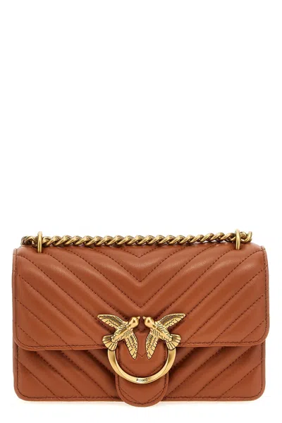Pinko 'love One Mini' Crossbody Bag In Brown