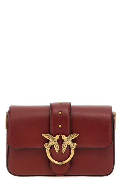Pinko 'love One Mini' Crossbody Bag In Burgundy
