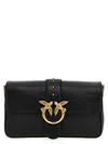 Pinko Structured Black Shoulder Bag With Distinctive Gold-tone Clasp