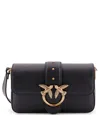 Pinko Leather Mini Love Shoulder Bag In Black
