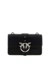 Pinko Rectangular Chain Strap Shoulder Bag With Metal Hardware And Front Embellishment In Black