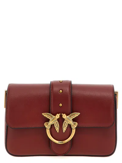 Pinko Love One Mini Crossbody Bag In Burgundy